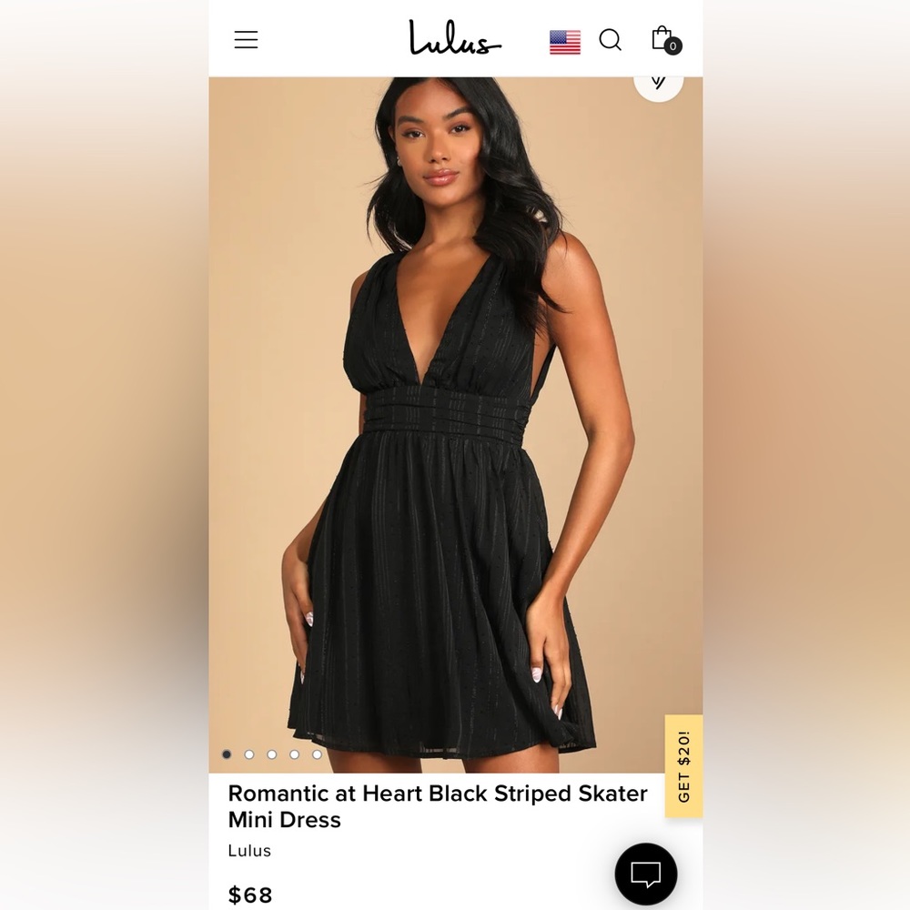 Lulus Romantic at Heart Black Striped Skater Mini Dress